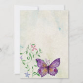 Gepersonaliseerde waterverf paarse vlinder kaart (Achterkant)