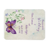 Gepersonaliseerde waterverf paarse vlinder magneet (Horizontaal)