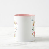 Gepersonaliseerde Waterverf paashaas en bloemen Mok (Midden)