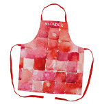 Gepersonaliseerde Waterverf Paint Artist Red Schort<br><div class="desc">Dit gepersonaliseerde kunst schort heeft een uniek patroon van levendige rode waterverf pleinen ontworpen voor degenen die houden van creëer. Perfect om te schilderen, te knutselen of te koken, de levendige kleuren en artistieke flair maken het een doordacht geschenk voor kunstenaars en creatieve individuen om hun unieke stijl te laten...</div>