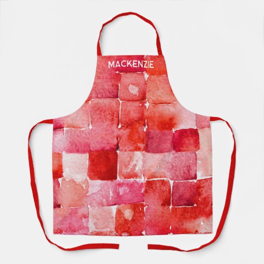 Gepersonaliseerde Waterverf Paint Artist Red Schort (Voorkant)