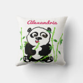Gepersonaliseerde Waterverf Panda Beer Animal Girl Kussen (Achterkant)