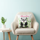 Gepersonaliseerde Waterverf Panda Beer Animal Girl Kussen (Stoel)