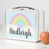 Gepersonaliseerde Waterverf Pastel Rainbow Gingham (In situ)