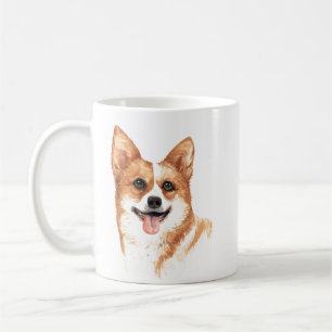 Gepersonaliseerde Waterverf Pembroke Welsh Corgi Koffiemok