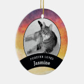 Gepersonaliseerde Waterverf Pet Memorial Foto toev Keramisch Ornament (Rechts)