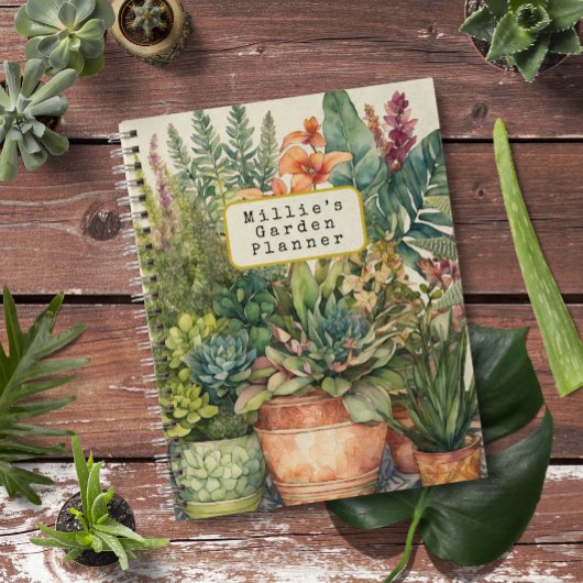 Gepersonaliseerde Waterverf Planten Tuinplanner Planner