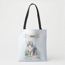 Gepersonaliseerde waterverf Polish Lowland Sheepdo
