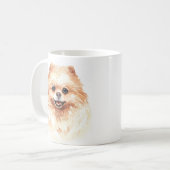 Gepersonaliseerde Waterverf Pomeranian Koffiemok (Voorkant links)