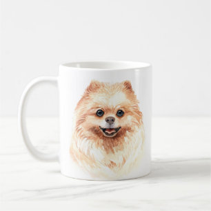 Gepersonaliseerde Waterverf Pomeranian Koffiemok