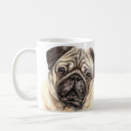 Gepersonaliseerde Waterverf Pug Mok