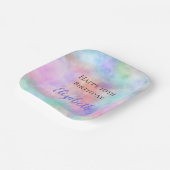 Gepersonaliseerde Waterverf regenboogpasta op zate Papieren Bordje (Gebogen)