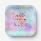 Gepersonaliseerde Waterverf regenboogpasta op zate Papieren Bordje (Voorkant)