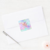 Gepersonaliseerde Waterverf regenboogpasta op zate Vierkante Sticker (Envelop)
