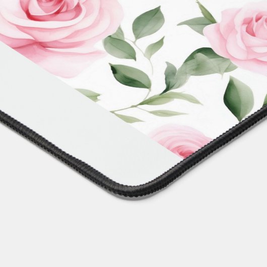 Gepersonaliseerde Waterverf Roos Bureaumat (Hoek)