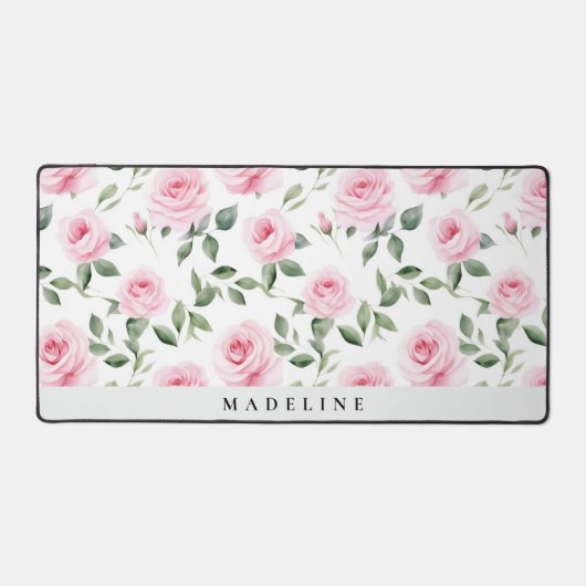 Gepersonaliseerde Waterverf Roos Bureaumat (Voorkant)
