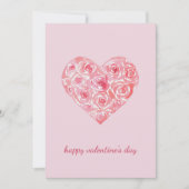 Gepersonaliseerde Waterverf Roos Hart Valentijnsda Feestdagenkaart (Voorkant)