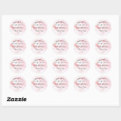 Gepersonaliseerde Waterverf Roze Classic Ronde Sti Ronde Sticker (Vel)