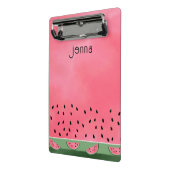 Gepersonaliseerde Waterverf Roze Groene Watermeloe Mini Klembord (Angled2)