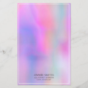 Gepersonaliseerde Waterverf Roze Paars Briefpapier