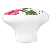 Gepersonaliseerde Waterverf roze rozen Floral mono Keramische Knop (Zijkant)