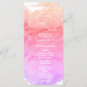 Gepersonaliseerde Waterverf Roze Trouwprogramma's Programmakaart (Voorkant / Achterkant)