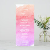 Gepersonaliseerde Waterverf Roze Trouwprogramma's Programmakaart (Staand voorkant)