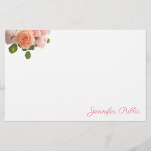 Gepersonaliseerde Waterverf Rozen handschrift Briefpapier