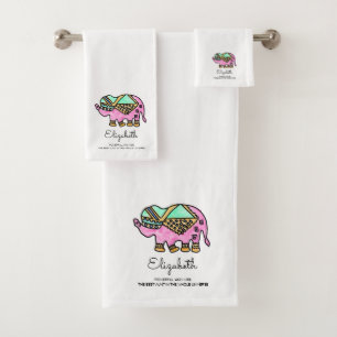 Gepersonaliseerde Waterverf Schattig Dier Bad Handdoek