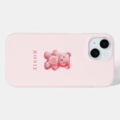 Gepersonaliseerde Waterverf Schattige Roze Gummy B Case-Mate iPhone Case (Achterkant (horizontaal))