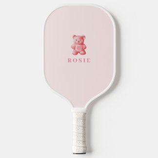 Gepersonaliseerde Waterverf Schattige Roze Gummy B Pickleball Paddle