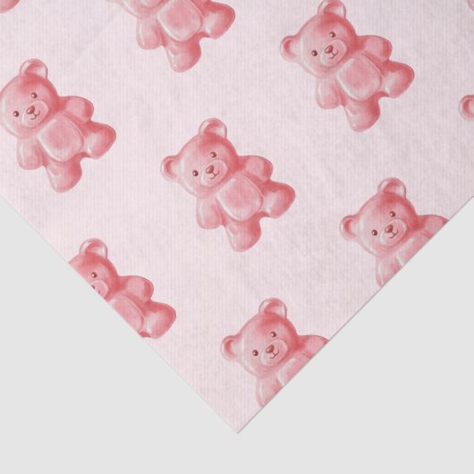Gepersonaliseerde Waterverf Schattige Roze Gummy B Tissuepapier (Detail)