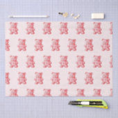 Gepersonaliseerde Waterverf Schattige Roze Gummy B Tissuepapier (Craft)