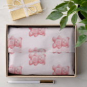 Gepersonaliseerde Waterverf Schattige Roze Gummy B Tissuepapier (Geschenk)