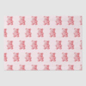 Gepersonaliseerde Waterverf Schattige Roze Gummy B Tissuepapier (Voorkant)