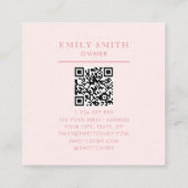 Gepersonaliseerde Waterverf Schattige Roze Gummy B Vierkante Visitekaartje (Achterkant)