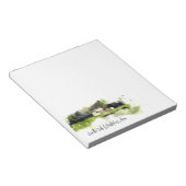 Gepersonaliseerde Waterverf Scottish Farmhouse Notitieblok (Schuin)