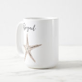 Gepersonaliseerde Waterverf Starfish Mok (Voorkant links)