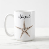 Gepersonaliseerde Waterverf Starfish Mok (Links)