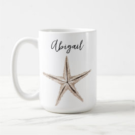 Gepersonaliseerde Waterverf Starfish Mok