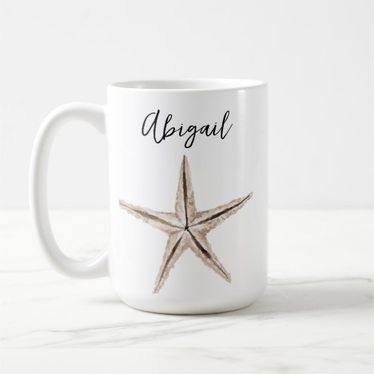 Gepersonaliseerde Waterverf Starfish Mok (Links)