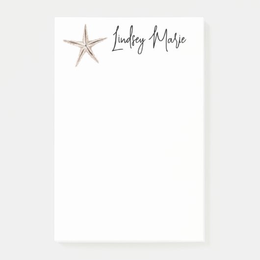 GEPERSONALISEERDE WATERVERF STARFISH Post-it notit Post-it® Notes (Voorkant)