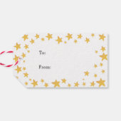 Gepersonaliseerde waterverf sterren kerst cadeau t cadeaulabel (Achterkant Horizontaal)