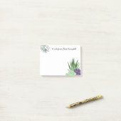 Gepersonaliseerde Waterverf succulent Post-it® Notes (Op bureau)