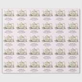 Gepersonaliseerde Waterverf Tea Party Vrijgezellen Cadeaupapier (Vlak)