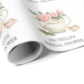 Gepersonaliseerde Waterverf Tea Party Vrijgezellen Cadeaupapier (Rol Hoek)