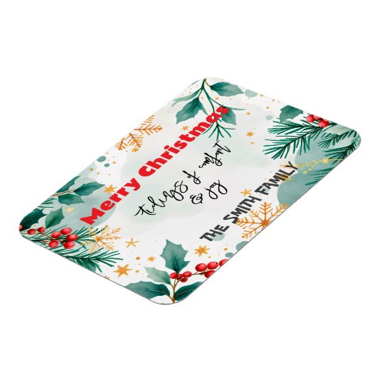 Gepersonaliseerde Waterverf Tidings of Comfort & J Magneet (Linkerzijde)