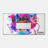 Gepersonaliseerde Waterverf Tijger Hoofd Bureaumat (Keyboard & Muis)