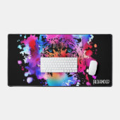 Gepersonaliseerde Waterverf Tijger Hoofd Bureaumat (Keyboard & Muis)