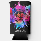 Gepersonaliseerde Waterverf Tijger Hoofd Seltzer Blikjeskoeler (Voorkant)